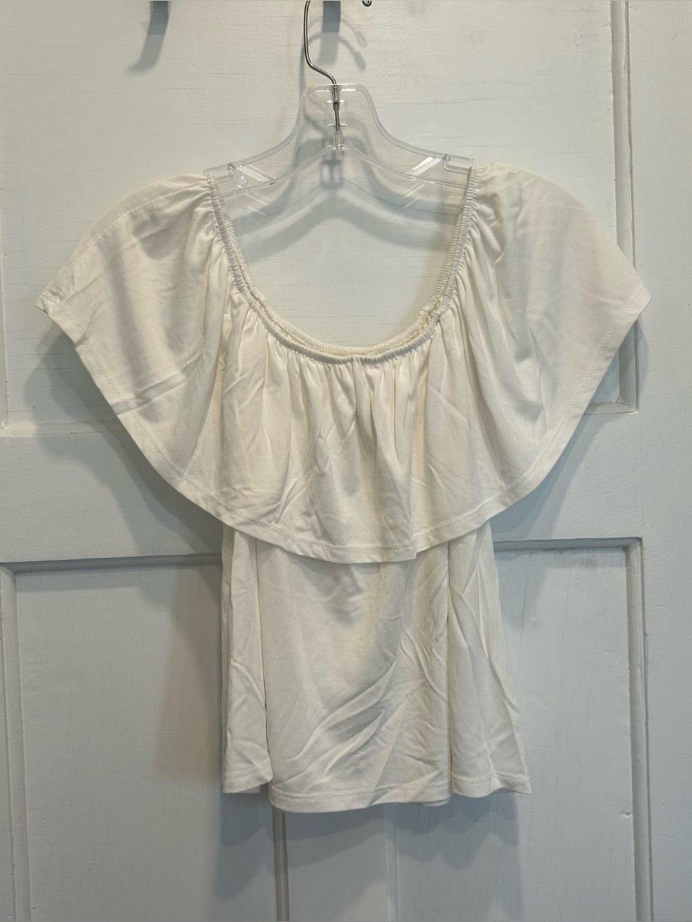 LA Hearts White Off-Shoulder Ruffle Top - Picture 3 of 4